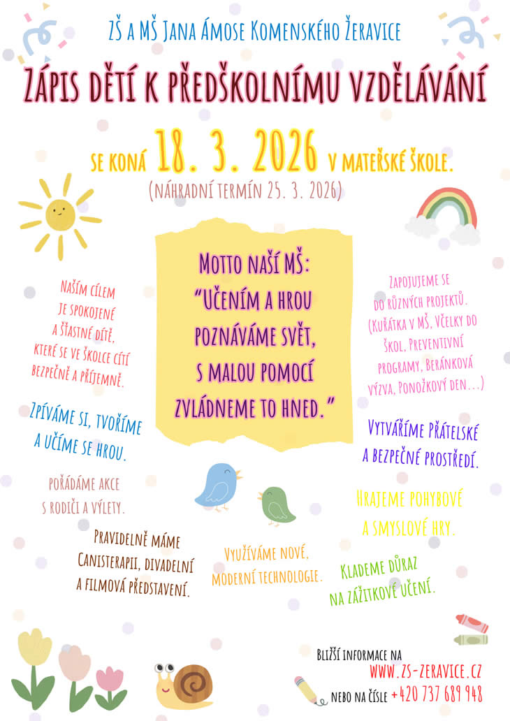 Zápis dětí k předškolnímu vzdělávání